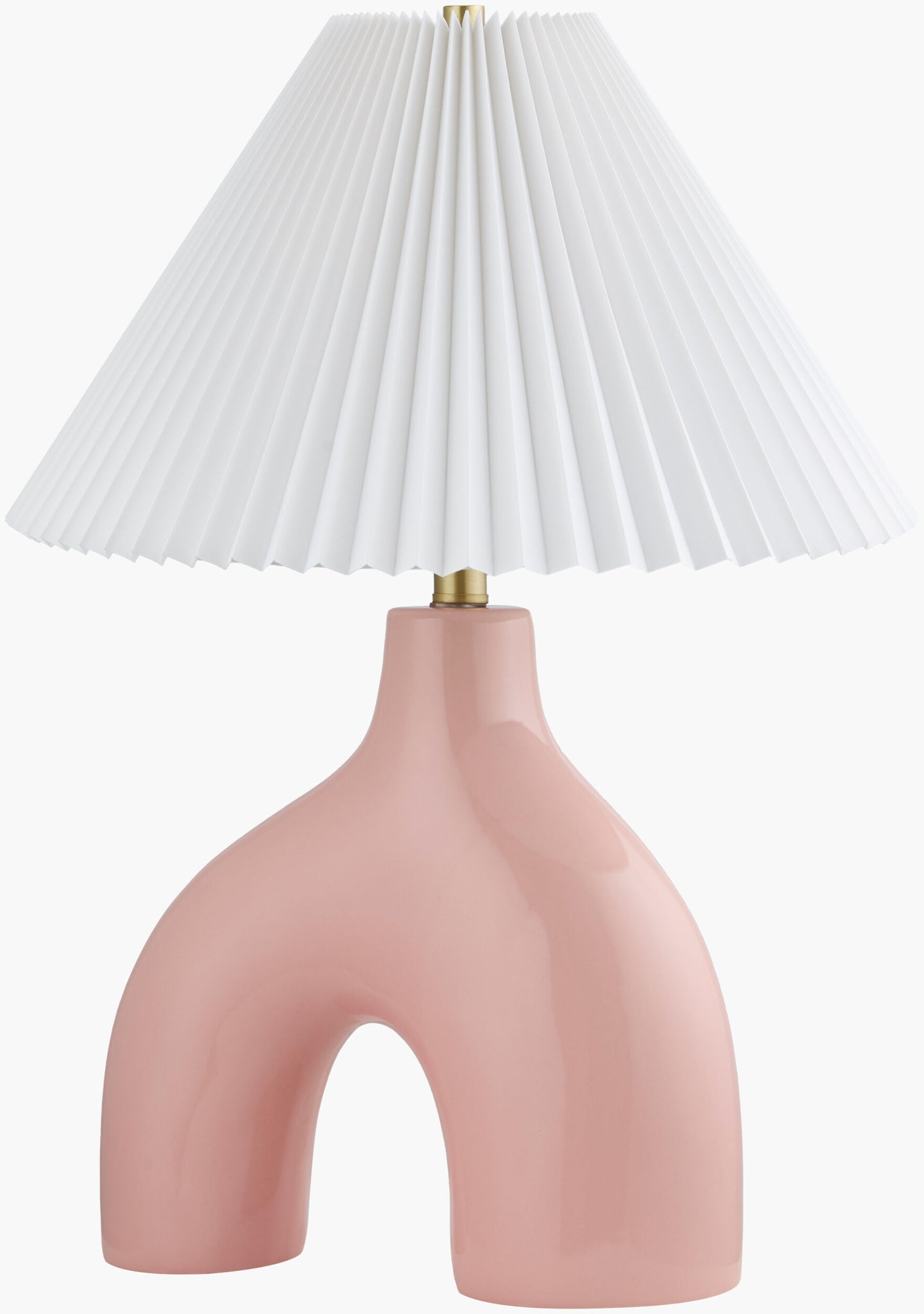 Pink Solara Table Lamp | Arch with Accordion Shade