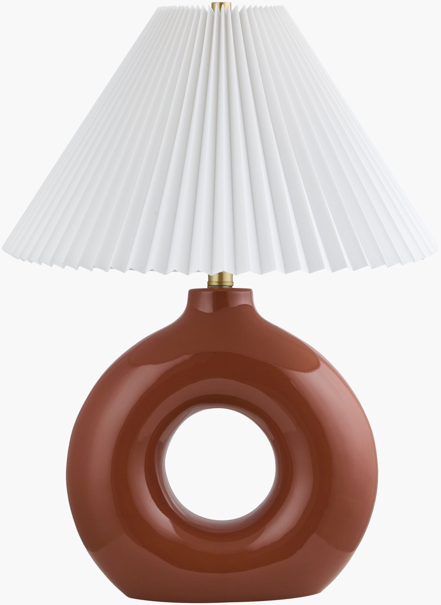 Red Solara Table Lamp | Circle with Accordion Shade