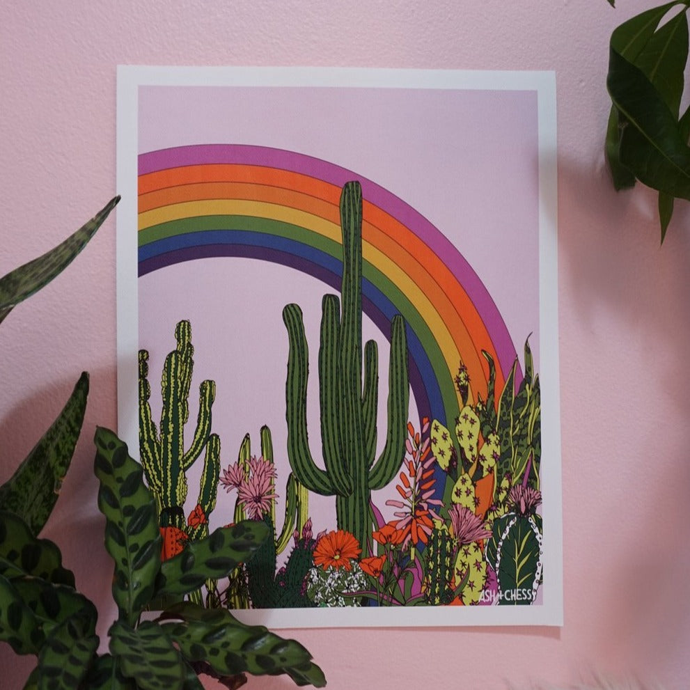 Rainbow Cactus Print | Ash + Chess