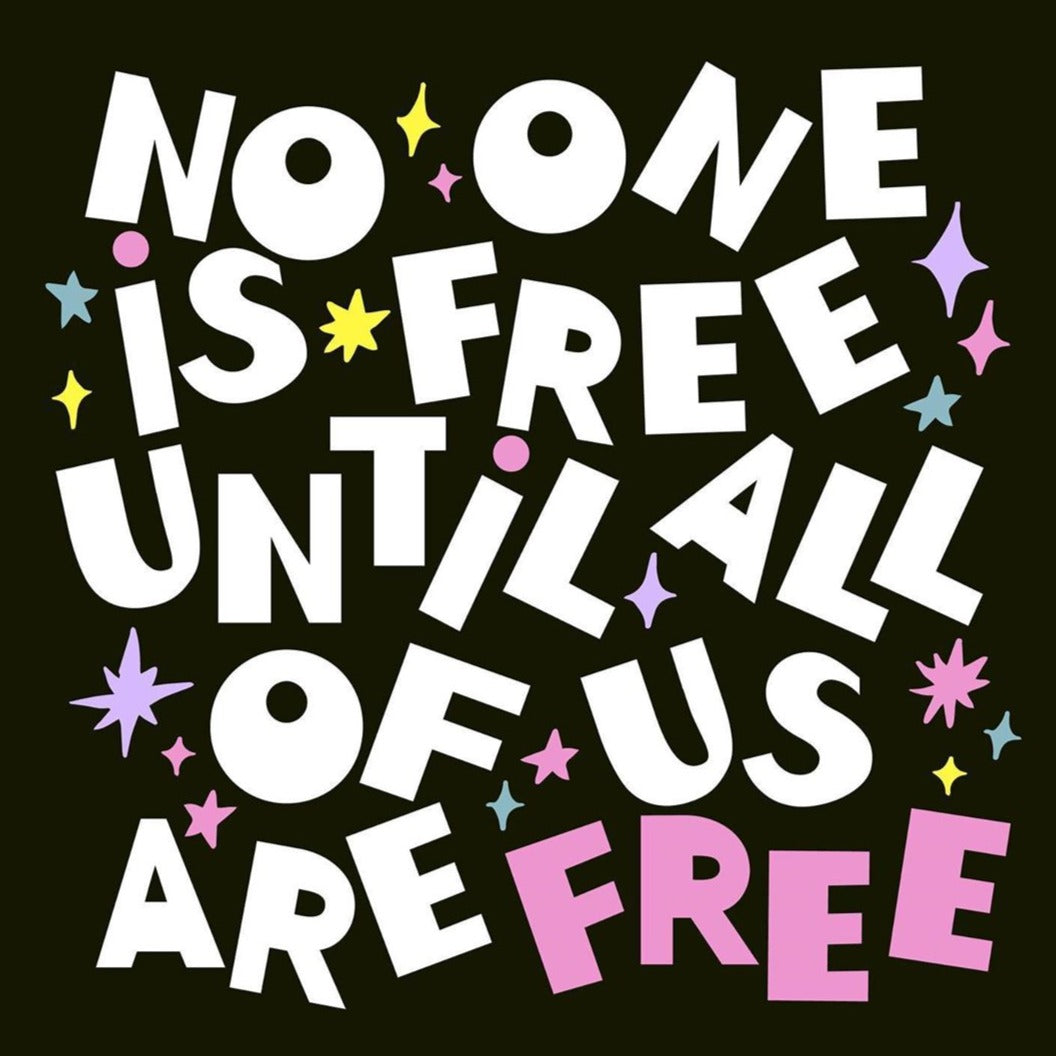 No One is Free Risograph Print